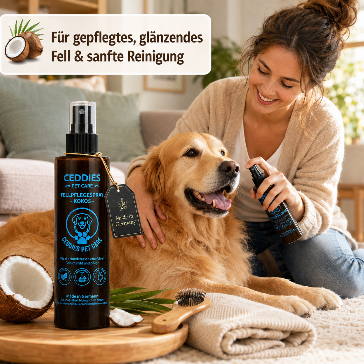 Ceddies Pet Care Fellpflegespray Kokos – Pflege, Feuchtigkeit & frischer Kokosduft
