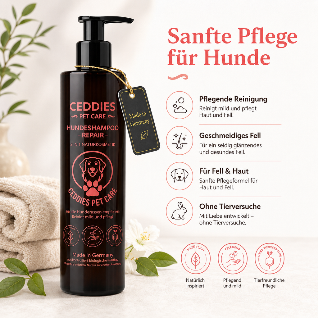 Ceddies Pet Care Hundeshampoo Repair – Sanfte Pflege für empfindliche Haut & glänzendes Fell