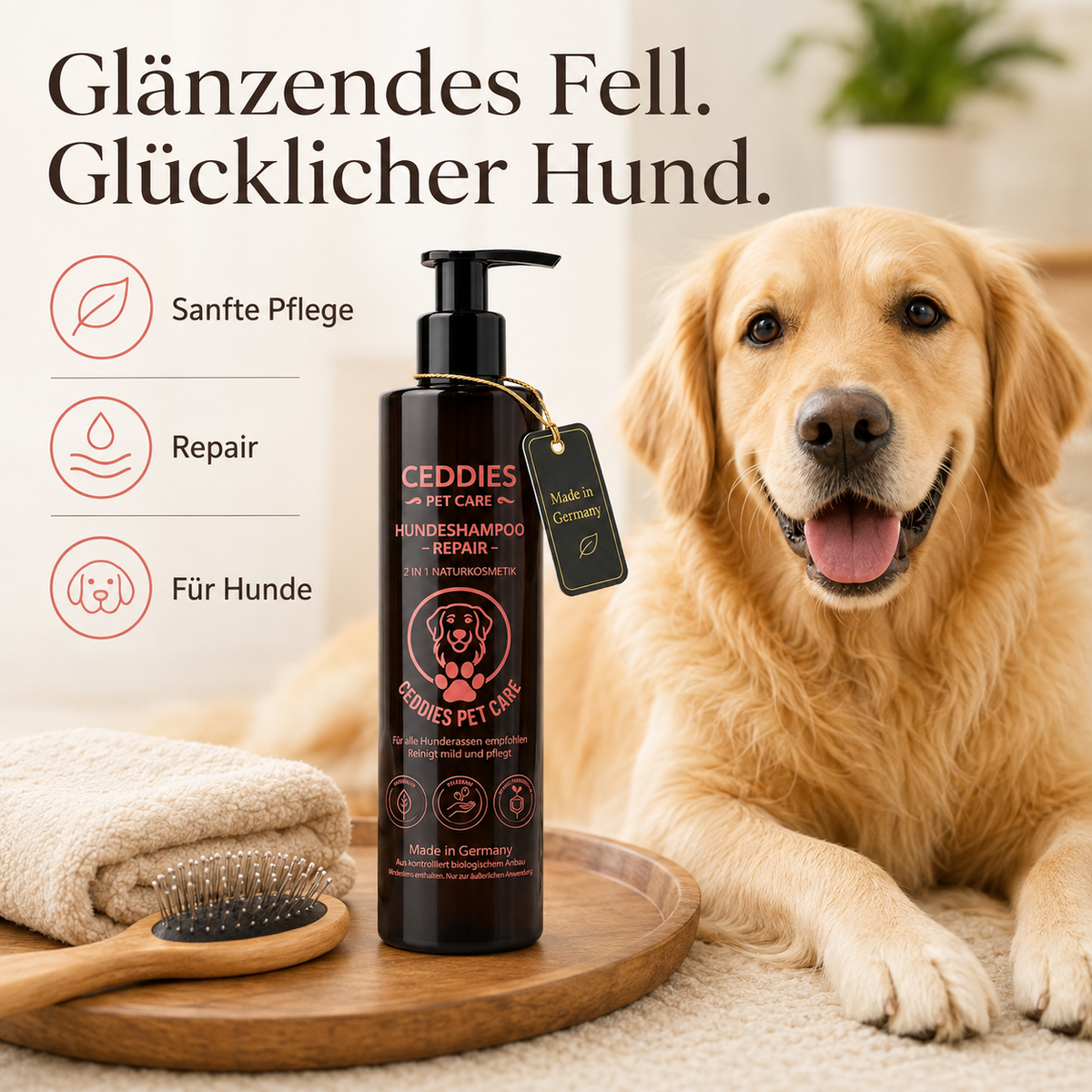 Ceddies Pet Care Hundeshampoo Repair – Sanfte Pflege für empfindliche Haut & glänzendes Fell