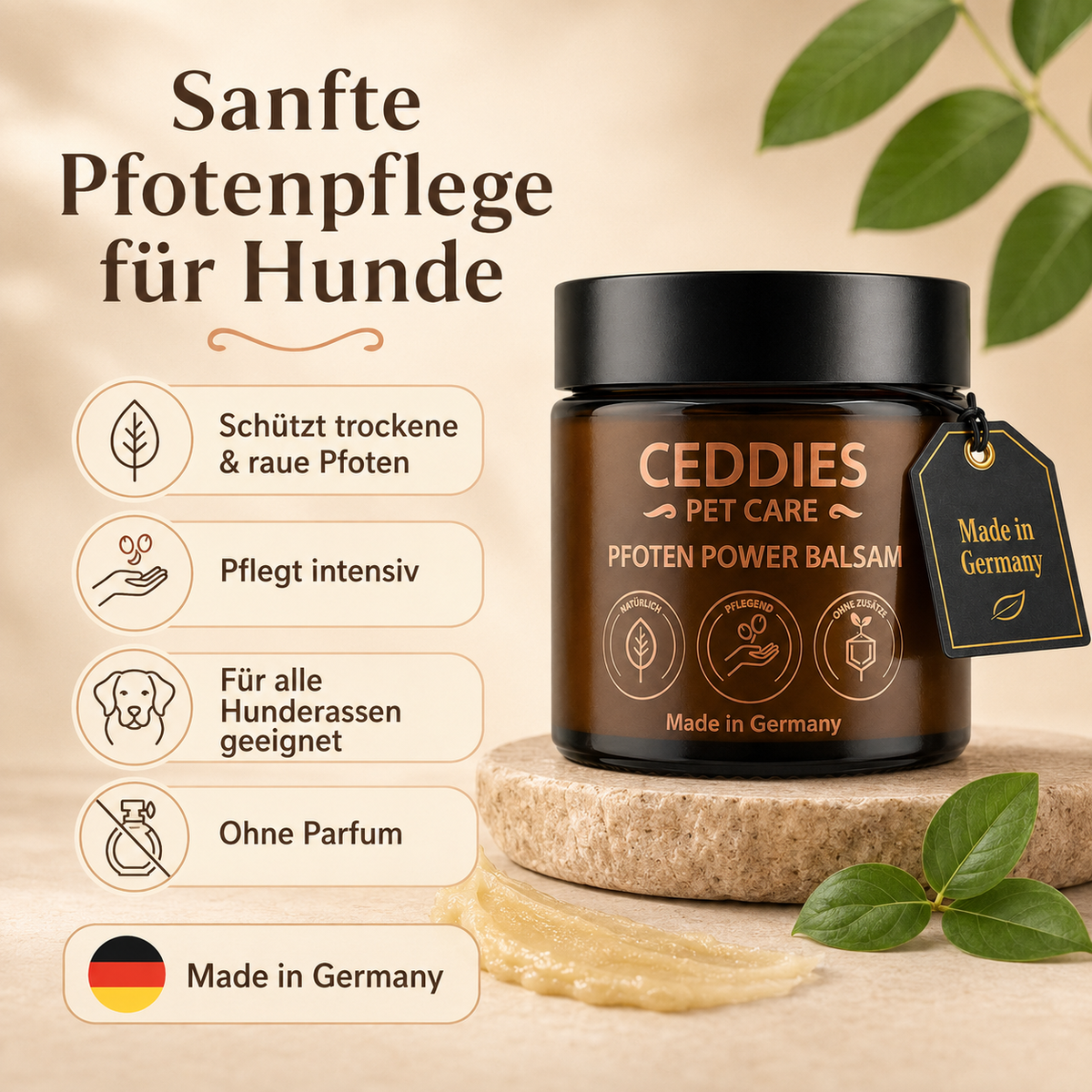 Ceddies Pfoten Power Balsam – Intensive Pflege & Schutz für beanspruchte Hundepfoten