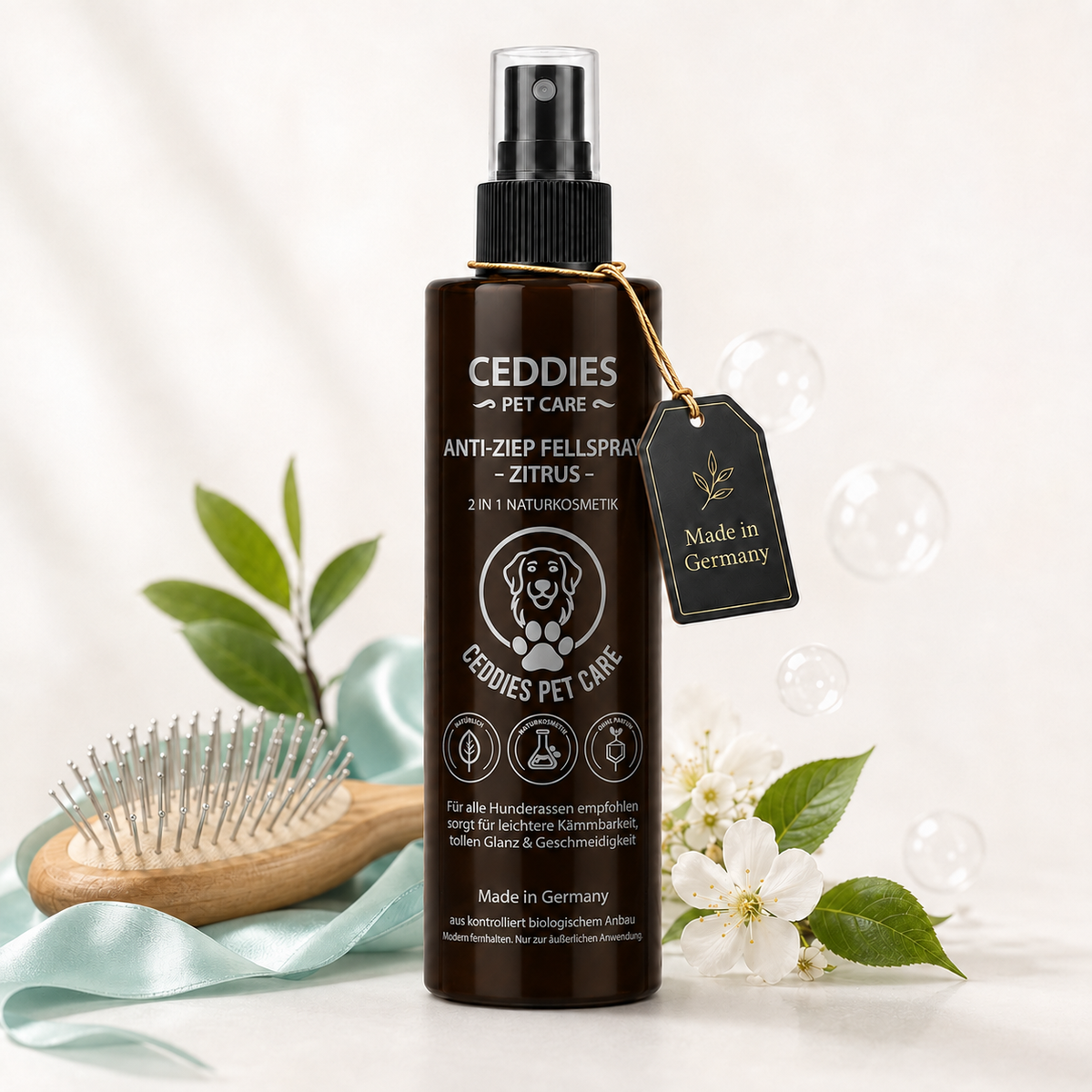 Ceddies Anti-Ziep Fell-Spray – Leichteres Bürsten bei Knoten & Verfilzungen