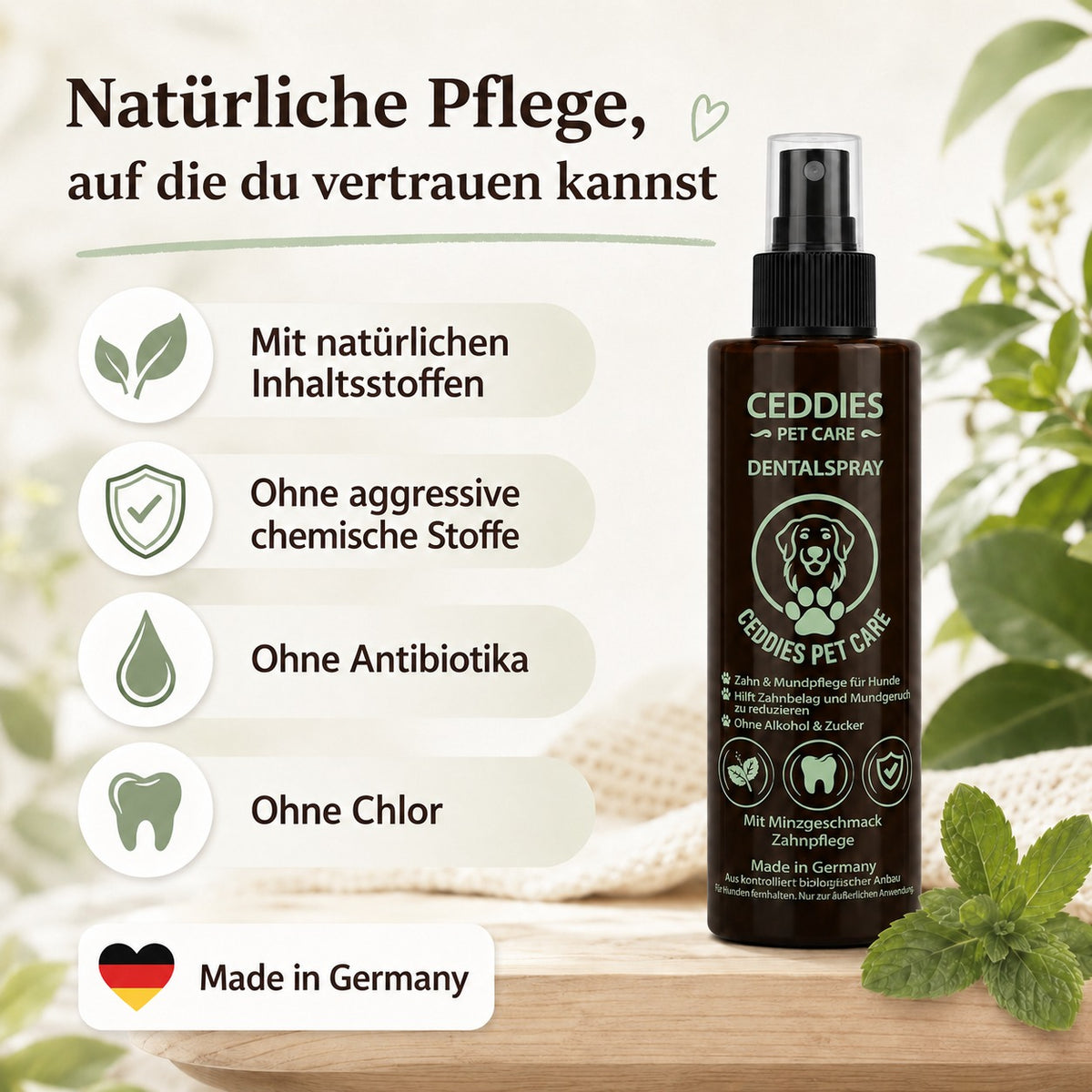 Dentalspray für Hunde – Probiotische Zahnpflege & frischer Atem | Ceddies Pet Care